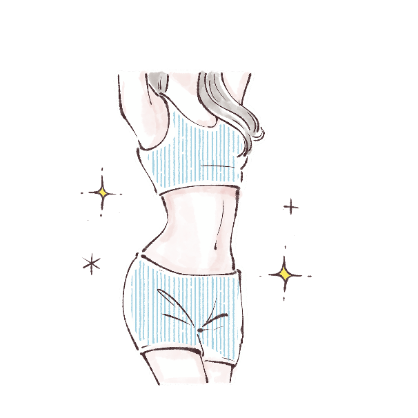 シェイプアップした女性のイラスト