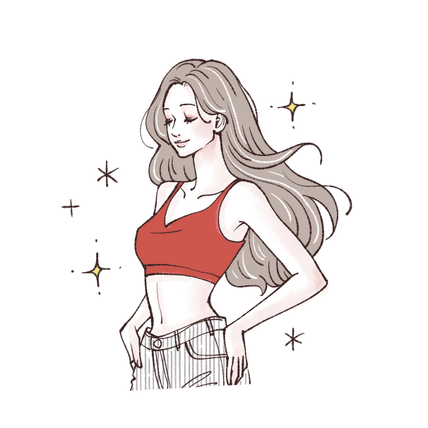 シェイプアップした女性のイラスト