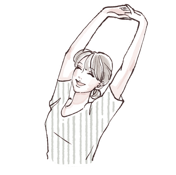 ストレッチをする女性のイラスト